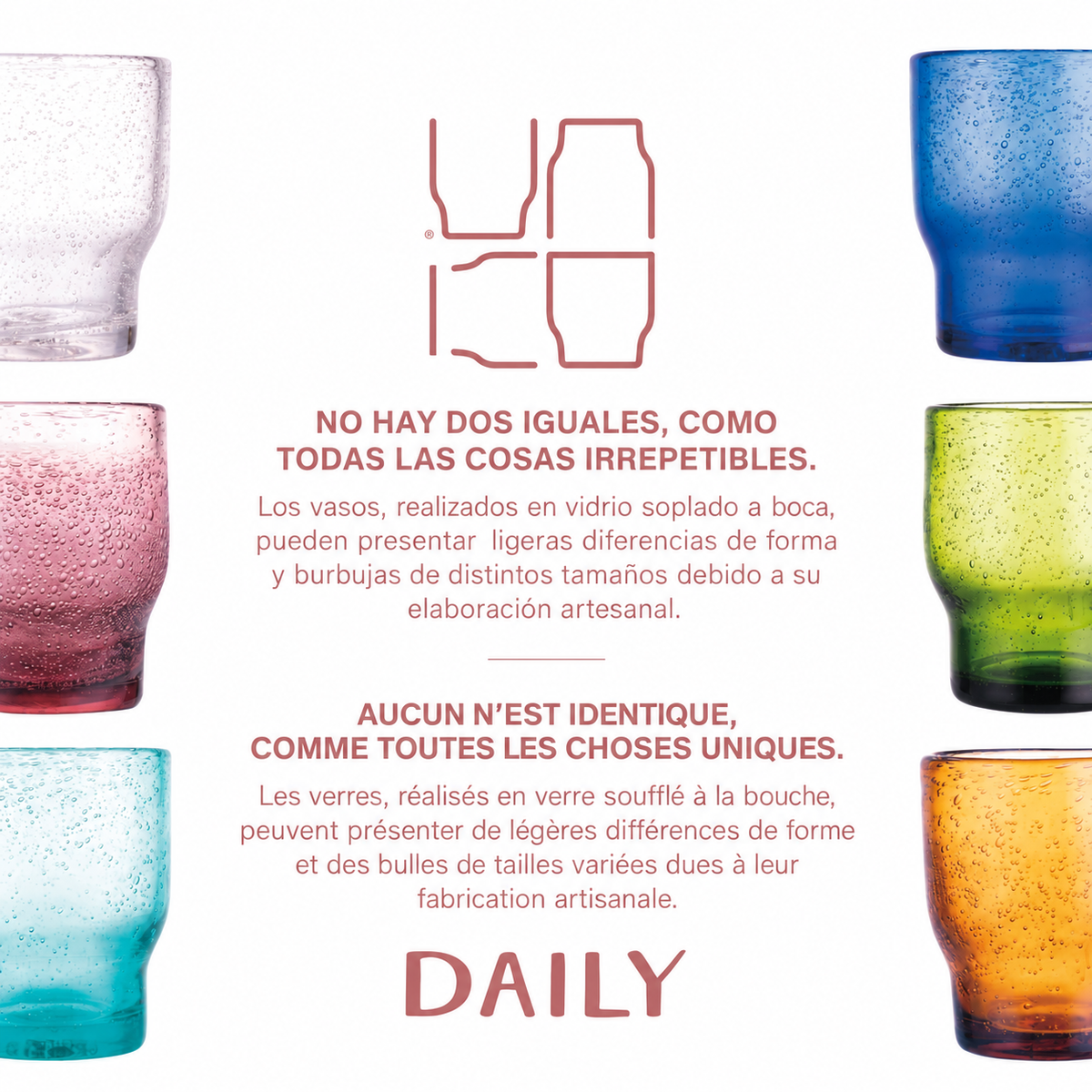 Lot de 6 verres Unico Daily COLORS